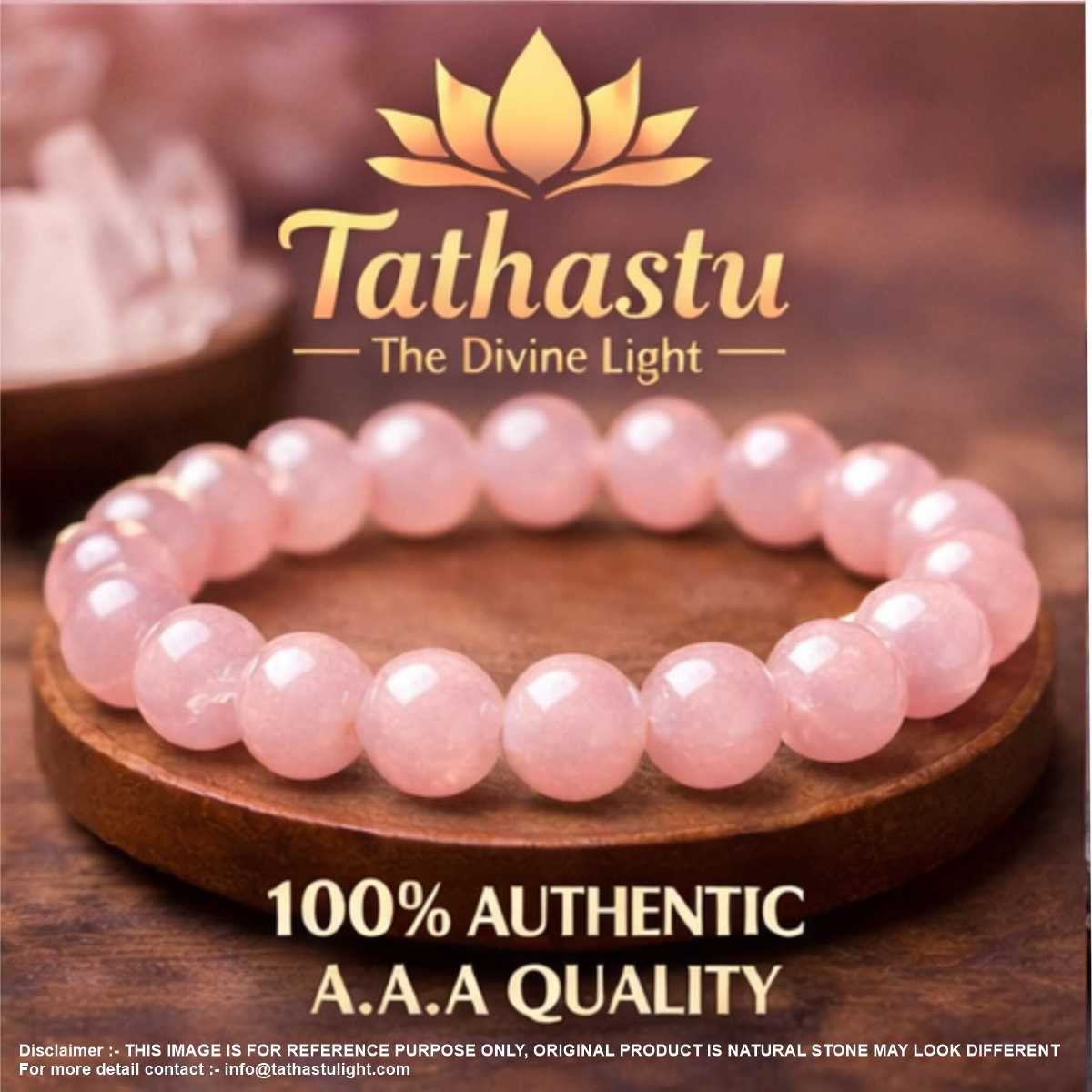 Rose Quartz Crystal Bracelet (Stone of Love & Harmony) - Image 3